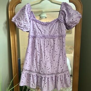 Miss Selfridge Lilac Puff Sleeve Dress